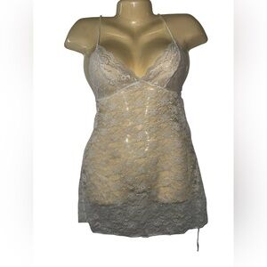 La Hearts White Lace Slip